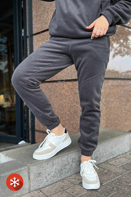 Warme Damenhose in Graphitfarbe - #8031433