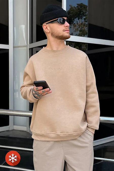 Beiges isoliertes Herren-Sweatshirt - #8031436