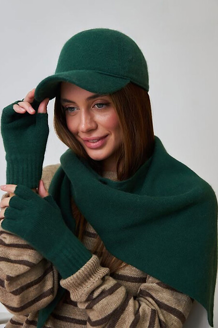 Women's green mittens M-09 - #4496441