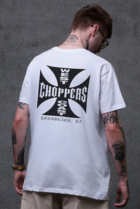 Herren-T-Shirt in Übergröße mit Choppers-Print Weiß - #8049452