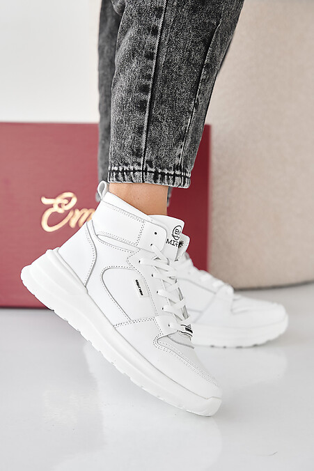 Weiße Winter-Ledersneaker für Damen. Turnschuhe. Farbe: weiß. #2505453
