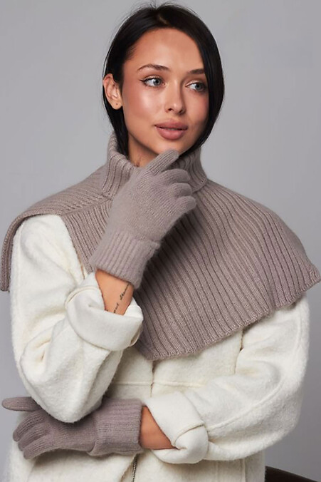 Women's warm gloves, quartz - #4496454
