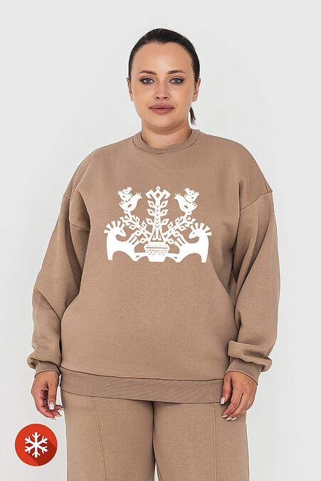 Warm sweater WENDI on fleece "Carousel" - #9001456