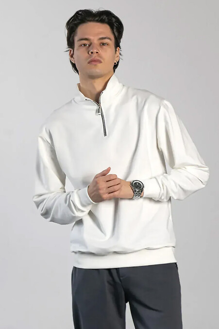 Herren Sweatshirt Chester in Milchfarbe - #8031461