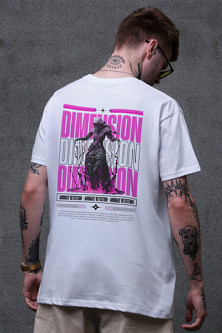 Herren T-Shirt in Übergröße mit Dimension Print Weiß - #8049464