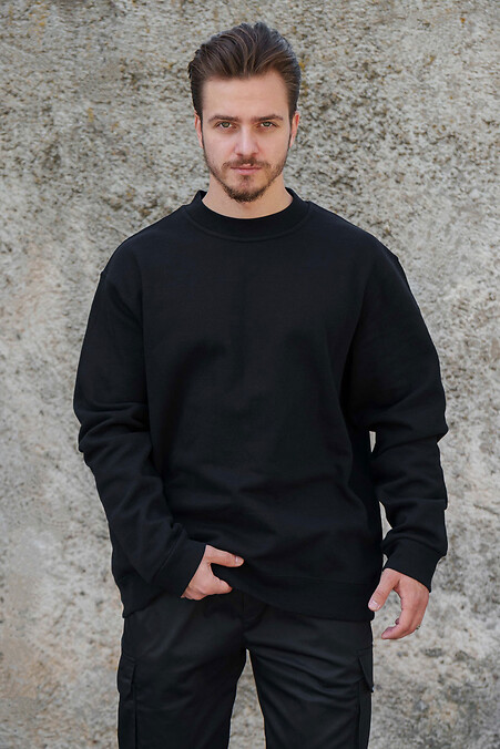 Isoliertes Oversize-Sweatshirt für Herren auf Fleece Solo Schwarz - #8055467
