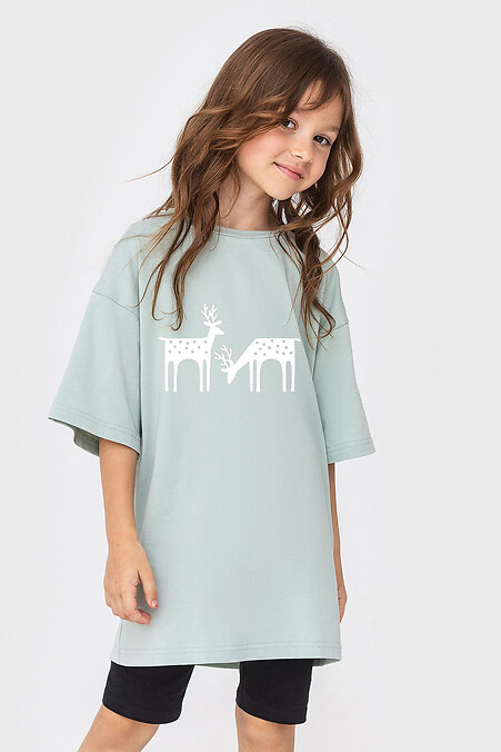 Kinder T-Shirt KIDS „Hirsch“. T-Shirts. Farbe: blau. #9001469