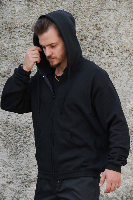 Isolierter Kapuzenpullover mit Reißverschluss für Herren, Fleece, Reißverschluss, Kane, Schwarz. Sweatshirts, Sweatshirts. Farbe: das schwarze. #8055471