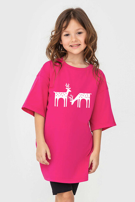 Kinder T-Shirt KIDS „Hirsch“. T-Shirts. Farbe: rosa. #9001471