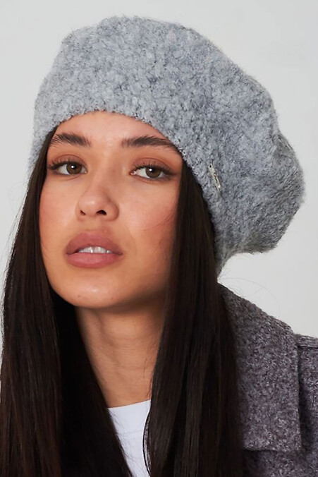 Women's gray boucled beret. Hats, berets. Color: gray. #4496474
