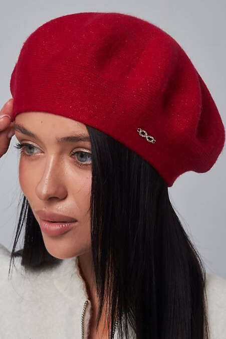 Women's red beret with fleece lining - #4496478