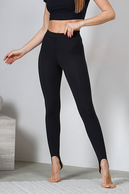 Женские лосины теплые на флисе Nylon Fit черного цвета - #8034481