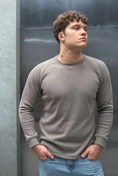 Warmer Herren-Strickpullover, beiger Winterpullover - #8034482