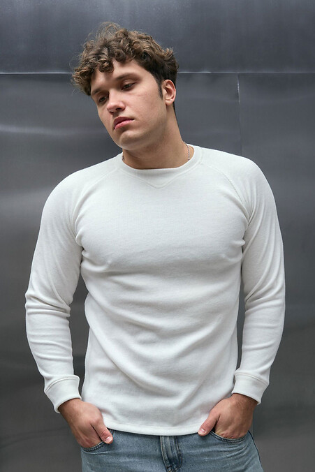 Warmer Herren-Strickpullover, Winterpullover. Sweatshirts, Sweatshirts. Farbe: weiß. #8034483