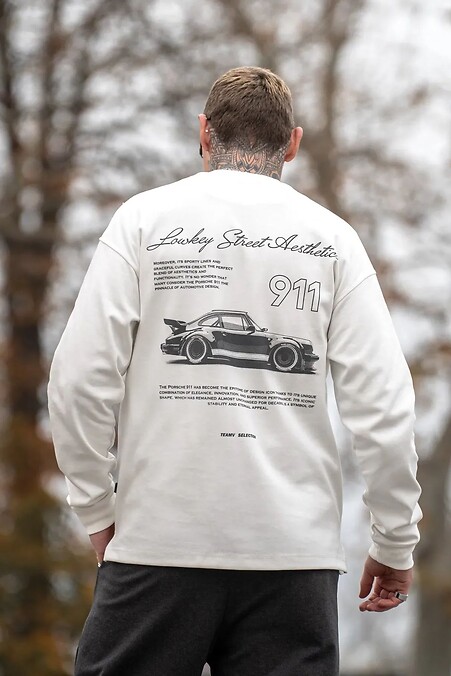 Oversize-Strickpullover mit langen Ärmeln und Porsche-Print - #8034497