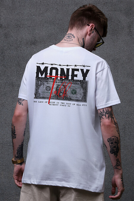 Herren T-Shirt in Übergröße mit Talk Weißer Aufdruck - #8049500
