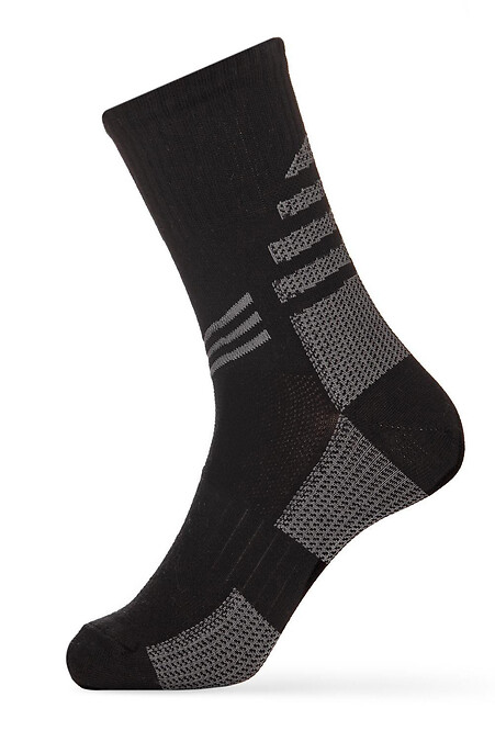 Herren-Trekkingsocken mit verstärktem Fußbereich, schwarz - #2401510