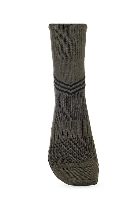 Men's trekking socks with reinforced foot, khaki - #2401511