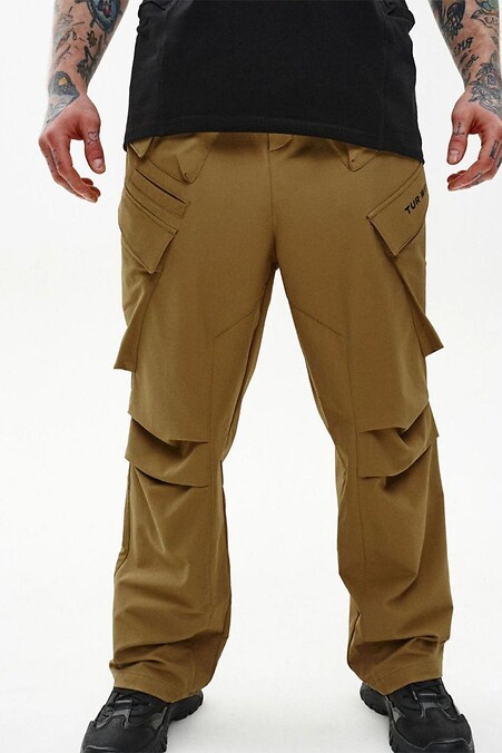Cargo pants made of stretch nylon "Defender", coyote. Trousers, pants. Color: brown. #8037520