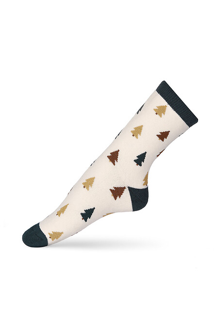 Damensocken „Winterwald“, milchig - #2401521