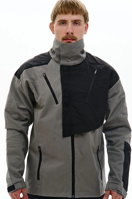 Übergangsjacke aus gekochtem Polycotton „Shogun“, grau - #8037522
