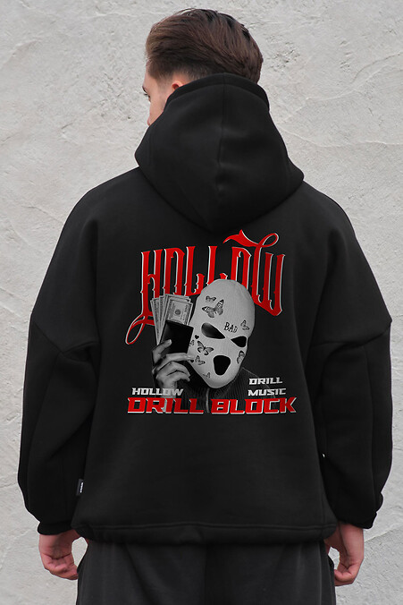 Herren Hoodie aus Fleece in Übergröße mit Aufdruck Hollow Schwarz. Sweatshirts, Sweatshirts. Farbe: das schwarze. #8055526