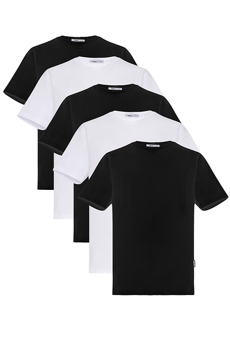 5er-Set T-Shirts LUXURY-W schwarz-weiß - #9001529