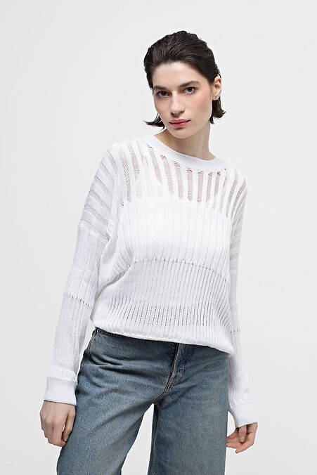 Biały sweter. Kurtki i swetry. Kolor: biały. #4038530