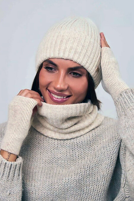 Women's pastel-colored mittens M-14 - #4496531