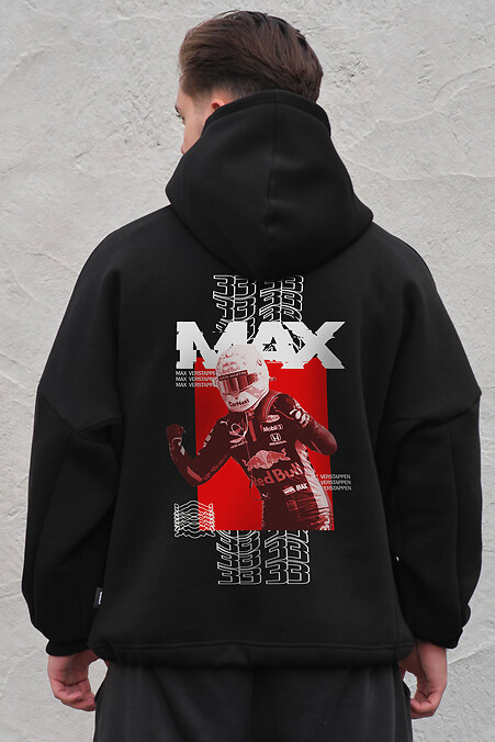 Herren Fleece-Kapuzenpullover mit Kapuze und Aufdruck Max Schwarz. Sweatshirts, Sweatshirts. Farbe: das schwarze. #8055532