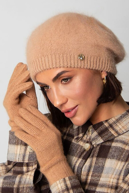 Women's wool gloves, iris - #4496534