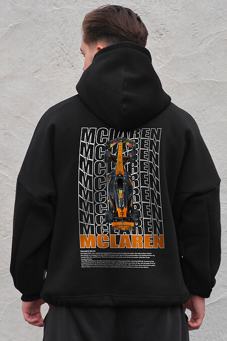 Чоловіче Оверсайз Худі Толстовка На Флісі З Капюшоном Та Принтом Without Mclaren Black. Світшоти, толстівки. Колір: чорний. #8055534