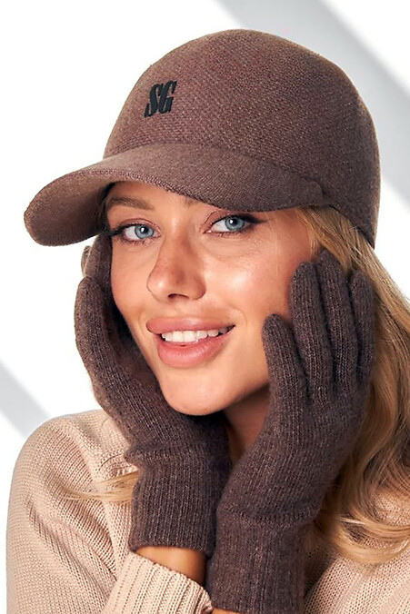Women's wool gloves, mocha - #4496535