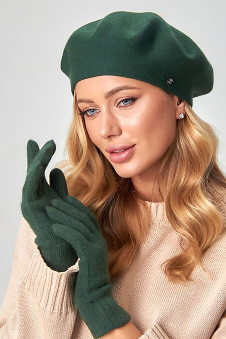 Women's green wool gloves - #4496536