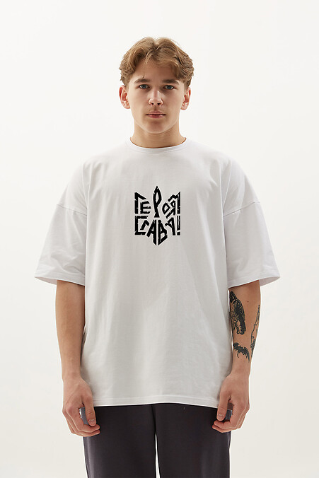Man's T-shirt Героям_Слава. T-shirts. Color: white. #9000539