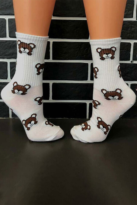 Шкарпетки "Teddy". Гольфи, шкарпетки. Колір: білий. #8024543