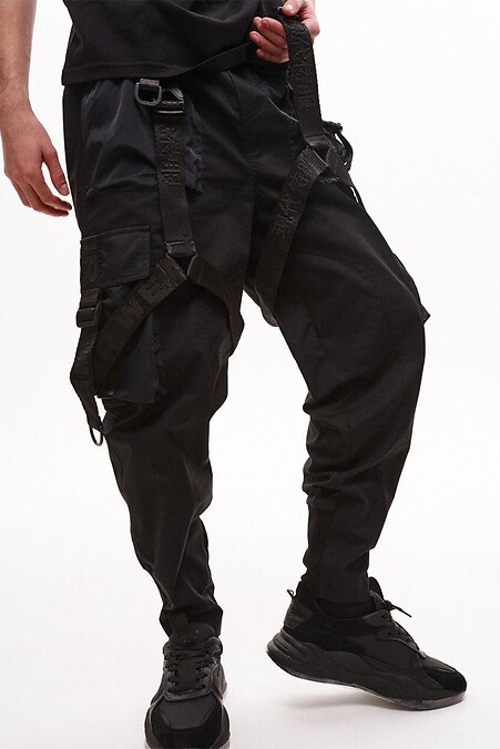 Cargohose mit Trägern „Royce“, schwarz - #8037550