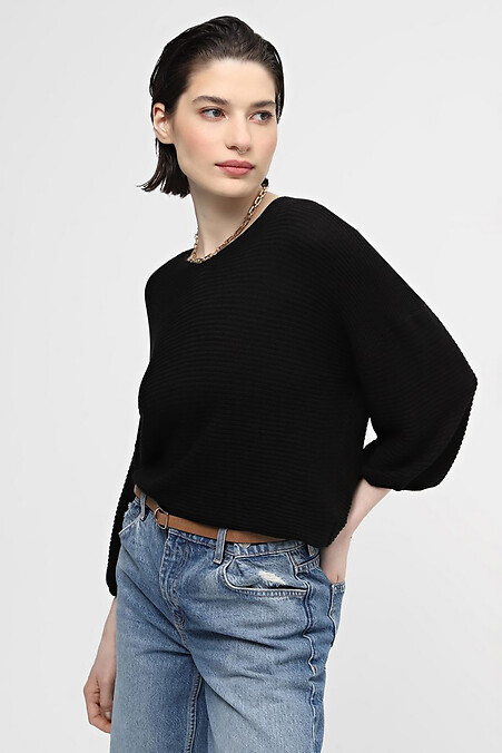 Schwarzer Damenpullover. Jacken und Pullover. Farbe: das schwarze. #4038560