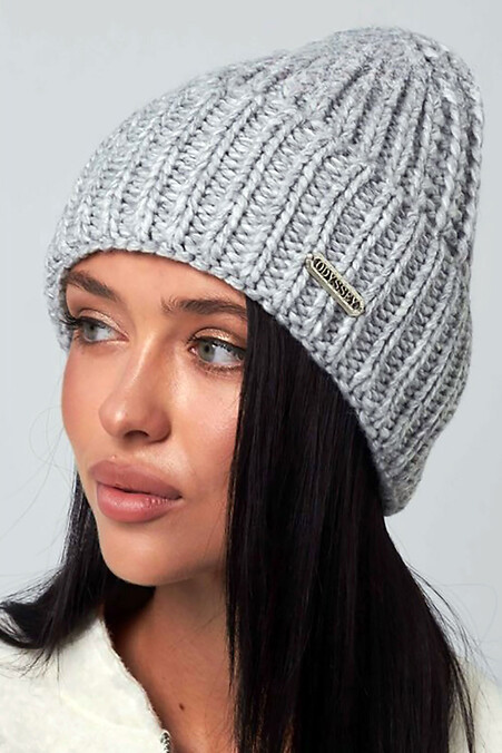 Women's knitted hat "Benson" light gray. Hats, berets. Color: gray. #4496561