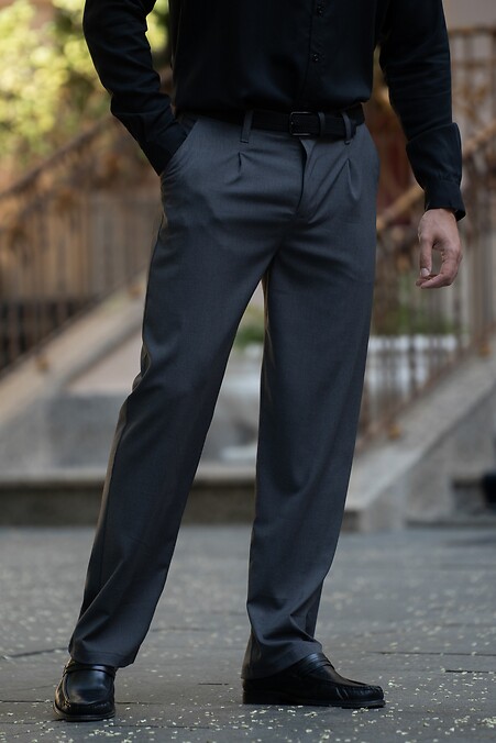Klassische gerade Herrenhose mit lockerer Passform Classic Teamv Dunkelgrau - #8034561