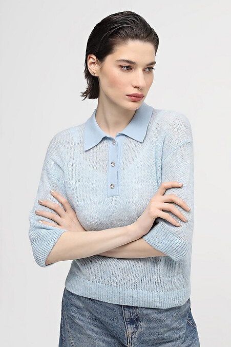 Blue women's jumper. Jackets and sweaters. Color: azure. #4038562
