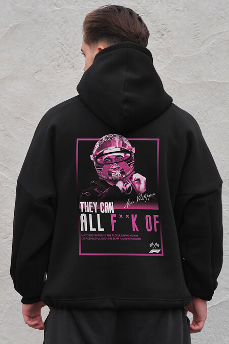 Herren Fleece-Kapuzenpulli in Übergröße mit Kapuze und Aufdruck Verstappen Schwarz. Sweatshirts, Sweatshirts. Farbe: das schwarze. #8055562