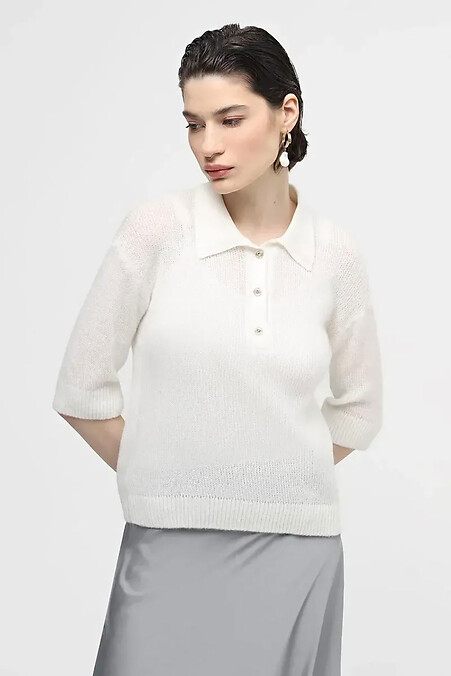 Weißer Damenpullover. Jacken und Pullover. Farbe: weiß. #4038564