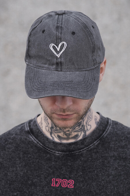 Men's Cap Baseball Cap Heart Gray - #8049564