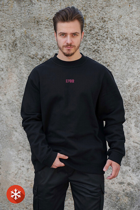 Herren Sweatshirt aus isoliertem Fleece mit Aufdruck 1702 Rosa - #8055572