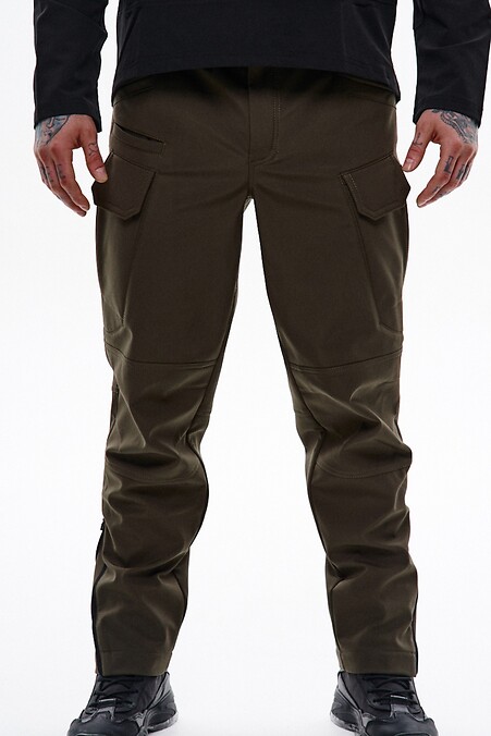 "Warrior" softshell cargo pants, khaki - #8037573