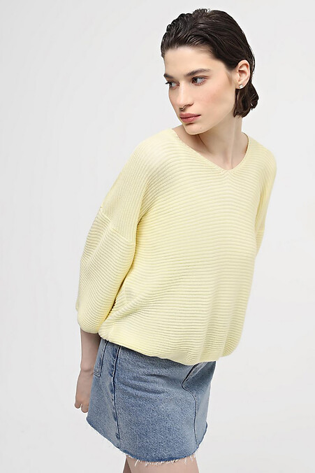 Gelber Damenpullover. Jacken und Pullover. Farbe: gelb. #4038574