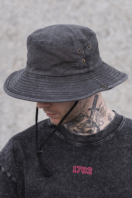 Men's Panama Hat Transformer With Drawstring Shadow Gray - #8049574