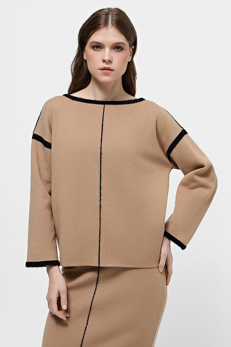 Women's knitted light brown suit. Suits. Color: brown. #4038575