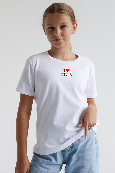 Детская футболка с принтом "I love Rivne", белый - #9001576